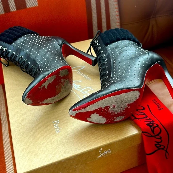 CHRISTIAN LOUBOUTIN Dakita 100 Studded Booties Ankle Boots & Booties